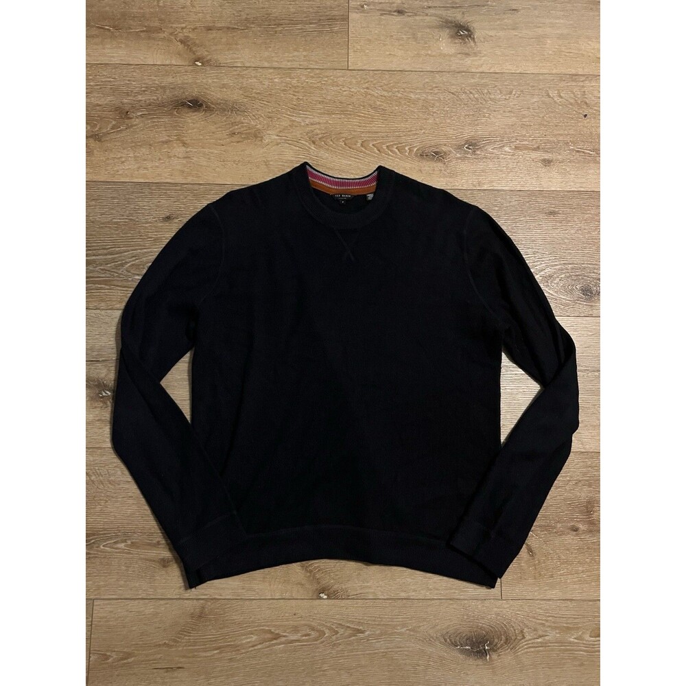 Ted Baker Mens Blue Long Sleeve Pullover Wool Sweatshirt Size 6